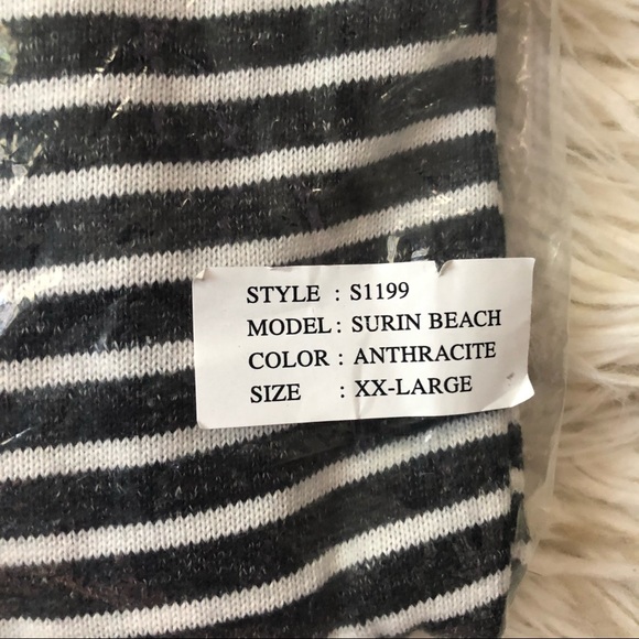 Agave Denim Surin Beach Raglan Stripe Sweater XXL - Picture 3 of 6